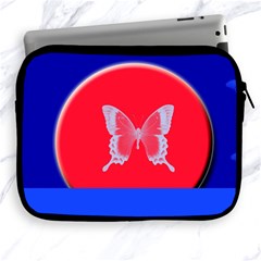 Blue Background Butterflies Frame Apple Ipad 2/3/4 Zipper Cases by Nexatart