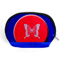 Blue Background Butterflies Frame Accessory Pouches (Medium) 