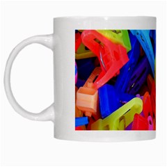 Clothespins Colorful Laundry Jam Pattern White Mugs by Nexatart