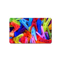 Clothespins Colorful Laundry Jam Pattern Magnet (name Card) by Nexatart