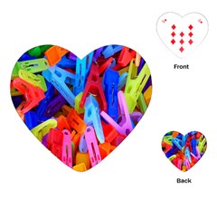 Clothespins Colorful Laundry Jam Pattern Playing Cards (heart)  by Nexatart