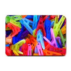 Clothespins Colorful Laundry Jam Pattern Small Doormat  by Nexatart