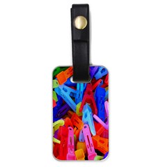 Clothespins Colorful Laundry Jam Pattern Luggage Tags (one Side)  by Nexatart