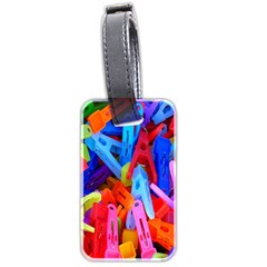 Clothespins Colorful Laundry Jam Pattern Luggage Tags (two Sides) by Nexatart