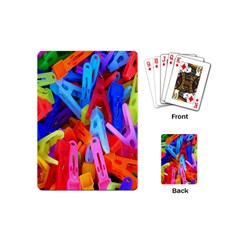 Clothespins Colorful Laundry Jam Pattern Playing Cards (mini)  by Nexatart