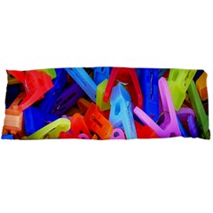 Clothespins Colorful Laundry Jam Pattern Body Pillow Case Dakimakura (two Sides) by Nexatart