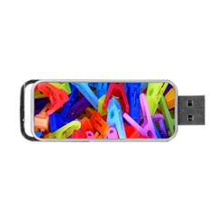 Clothespins Colorful Laundry Jam Pattern Portable Usb Flash (two Sides) by Nexatart