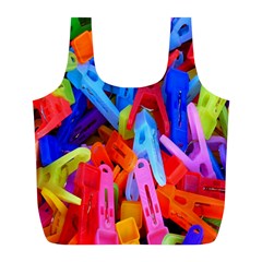 Clothespins Colorful Laundry Jam Pattern Full Print Recycle Bags (l)  by Nexatart