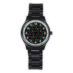 Computer Graphics Webmaster Novelty Pattern Stainless Steel Round Watch by Nexatart