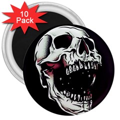 Death Skull 3  Magnets (10 Pack)  by Nexatart