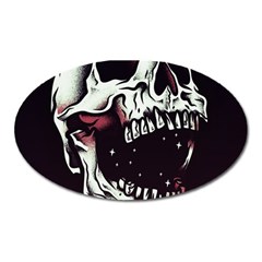 Death Skull Oval Magnet by Nexatart