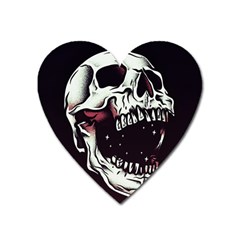 Death Skull Heart Magnet by Nexatart