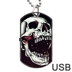 Death Skull Dog Tag Usb Flash (two Sides) by Nexatart