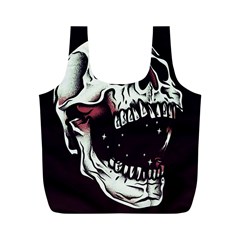 Death Skull Full Print Recycle Bags (m)  by Nexatart