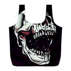 Death Skull Full Print Recycle Bags (l)  by Nexatart