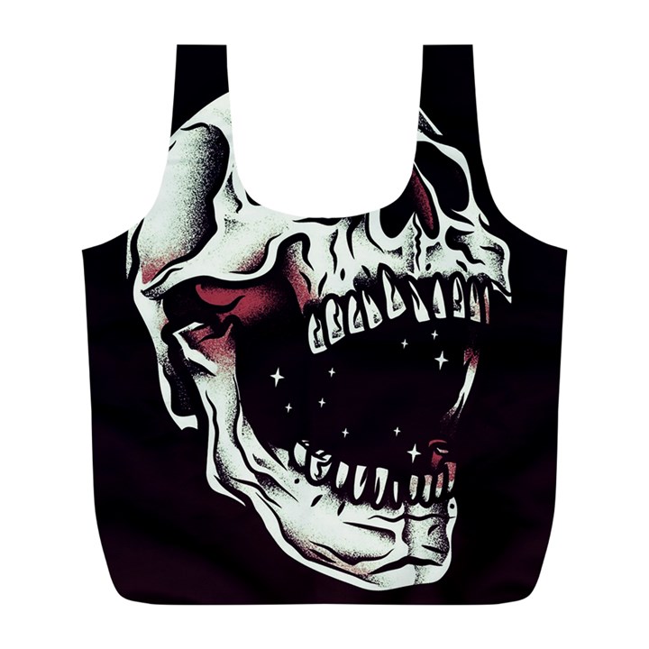 Death Skull Full Print Recycle Bags (L) 