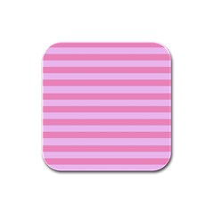 Fabric Baby Pink Shades Pale Rubber Square Coaster (4 Pack)  by Nexatart