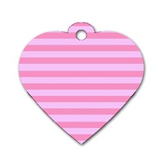 Fabric Baby Pink Shades Pale Dog Tag Heart (one Side) by Nexatart