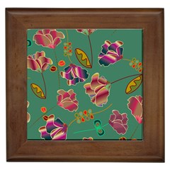 Flowers Pattern Framed Tiles by Nexatart