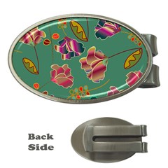 Flowers Pattern Money Clips (oval)  by Nexatart