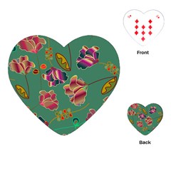 Flowers Pattern Playing Cards (heart)  by Nexatart