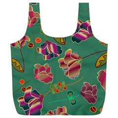 Flowers Pattern Full Print Recycle Bags (l)  by Nexatart