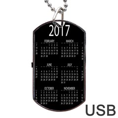 Full 2017 Calendar Vector Dog Tag Usb Flash (one Side) by Nexatart