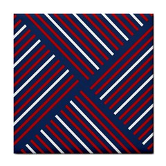 Geometric Background Stripes Red White Tile Coasters by Nexatart