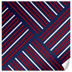 Geometric Background Stripes Red White Canvas 16  X 16   by Nexatart