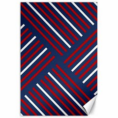 Geometric Background Stripes Red White Canvas 20  X 30   by Nexatart