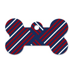 Geometric Background Stripes Red White Dog Tag Bone (one Side) by Nexatart