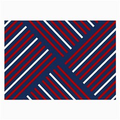 Geometric Background Stripes Red White Large Glasses Cloth (2-side) by Nexatart