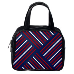 Geometric Background Stripes Red White Classic Handbags (one Side) by Nexatart