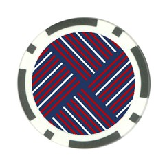 Geometric Background Stripes Red White Poker Chip Card Guard (10 Pack) by Nexatart