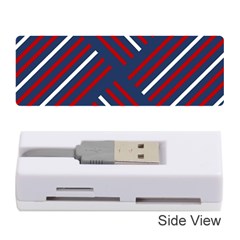 Geometric Background Stripes Red White Memory Card Reader (stick)  by Nexatart