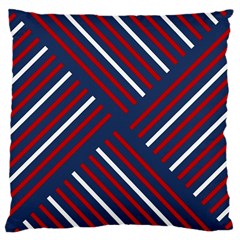 Geometric Background Stripes Red White Large Cushion Case (one Side) by Nexatart