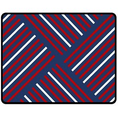 Geometric Background Stripes Red White Double Sided Fleece Blanket (medium)  by Nexatart