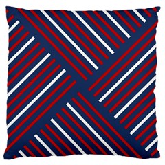 Geometric Background Stripes Red White Large Flano Cushion Case (one Side) by Nexatart