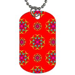 Geometric Circles Seamless Pattern Dog Tag (two Sides) by Nexatart