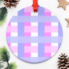 Gingham Checkered Texture Pattern Ornament (round) by Nexatart