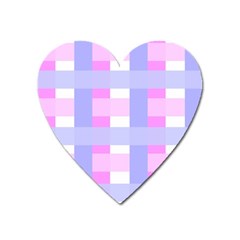 Gingham Checkered Texture Pattern Heart Magnet by Nexatart