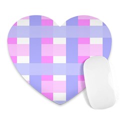 Gingham Checkered Texture Pattern Heart Mousepads by Nexatart