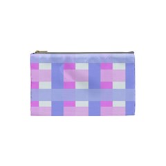 Gingham Checkered Texture Pattern Cosmetic Bag (small)  by Nexatart