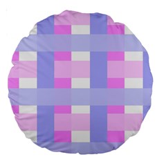 Gingham Checkered Texture Pattern Large 18  Premium Round Cushions by Nexatart