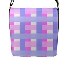 Gingham Checkered Texture Pattern Flap Messenger Bag (l)  by Nexatart