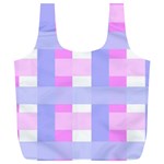 Gingham Checkered Texture Pattern Full Print Recycle Bags (L)  Front