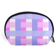 Gingham Checkered Texture Pattern Accessory Pouches (large)  by Nexatart