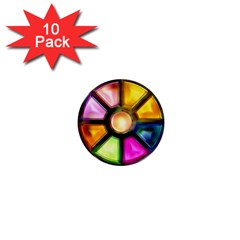 Glass Colorful Stained Glass 1  Mini Buttons (10 Pack)  by Nexatart