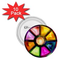 Glass Colorful Stained Glass 1 75  Buttons (10 Pack) by Nexatart