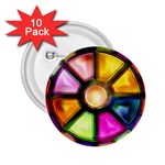 Glass Colorful Stained Glass 2.25  Buttons (10 pack)  Front